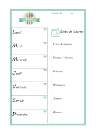 There are 197 planning repas semaine for sale on etsy, and. Planning Menus Semaine Verticale Encadre Vert Par Jean Fxp Fichier Pdf