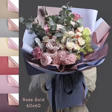 Rose gold bouquet of flowers. 20 Sheets Rose Gold Colored Flowers Wrapping Paper Waterproof Gifts Packaging 58 58cm Shopee Philippines