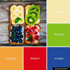 Colors featured in this palette are as follows: Fresh Fruit Dessert Healthy Living Color Palette Inspiration Digital Art Palette Healthy Fruit Desserts Fresh Fruit Desserts Color Palette Inspiration