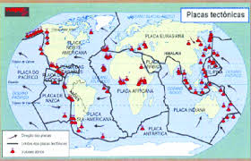 Un mapa del mundo político en blanco para imprimir. Placas Tectonicas Y Principales Volcanes Activos Del Planeta En El Download Scientific Diagram