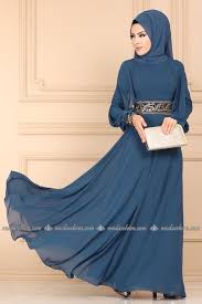 Modaselvim Abiye Kollari Pelerinli Tesettur Abiye 3032ab368 Indigo Frock For Women Fashion Hijab Fashion