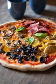 Quattro Stagioni Pizza Four Seasons Pizza Inside The Rustic Kitchen Recipe Four Seasons Pizza Recipe Seasons Pizza Italian Recipes