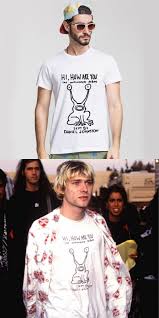 Nirvana T Shirts Kurt Cobain Daniel Johnston Rock Roll Band T Shirt Hi How Are You Letter Print Tshirt Cotton O Letter Print Tshirt Daniel Johnston Tops Tees