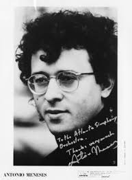 Autographed publicity photograph of cellist Antonio Meneses, 1988