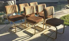 Reserved For Dana Vintage Six 6 Brass Cantilever Dining Etsy Dining Chairs Cantilever Dining Chair Chair