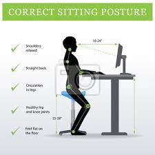 Es handelt sich bei unserem besonderen angebot um echte massivholzplatten aus eiche. Ergonomisch Sattel Sitzender Stuhl Und Hohenverstellbarer Schreibtisch Fototapete Fototapeten Medicals Programmierer Ergonomische Myloview De