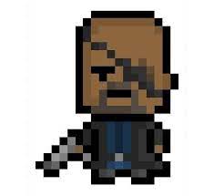 Pixelblock Nick Fury The Eyepatch Wearing Head Of Pixel Art Graph Paper Drawings Character Art