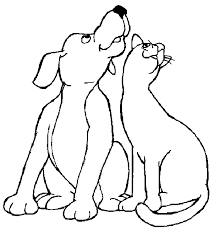 731 x 1024 jpg pixel. Mewarna07 Kleurplaat Hond En Poes Samen