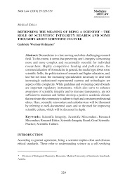 How to define the word misconduct? Pdf Rethinking The Meaning Of Being A Scientist The Role Of Scientific Integrity Boards And Some Thoughts About Scientific Culture