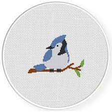 » this is a 3 inch design that will fit perfectly in a 4 inch hoop » this is meant to be stitched on 14 ct aida cloth » no fabric, floss, or other materials are included in the listing » pattern created by toronto cross. Blue Jay Cross Stitch Pattern Daily Cross Stitch