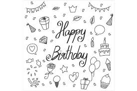 Download Hand Drawn Vector Happy Birthday Graphic By Firdausm601 Creative Fabrica SVG Cut Files