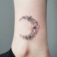This Floral Moon Tattoos Girly Tattoos Botanical Tattoo