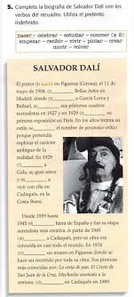 Biografia De Dali Preterito Indefinido Grammaire Espagnole Enseigner L Espagnol Espagnol Apprendre