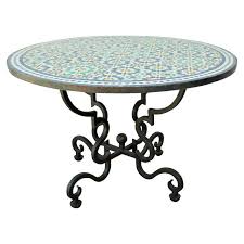 Moroccan Mosaic Patio Table In Fez Moorish Design In 2020 Mosaic Patio Table Mosaic Outdoor Table Mosaic Tile Table