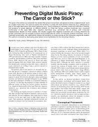 Pdf Preventing Digital Music Piracy The Carrot Or The Stick