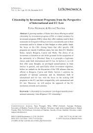 There is an alternative way of applying for your italian dual citizenship directly in italy rather than at one of the italian consulates in the country where you are currently. Pdf Citizenship By Investment Programs From The Perspective Of International And Eu Law