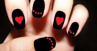 Black And Red Heart Searchengin Red Heart In Black Nail Polish How Is This Black Nail Designs Heart Nail Designs Red Nail Art Designs