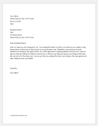 Extension Letter For Late Delivery Word Excel Templates