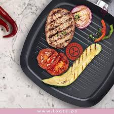حافظي على صحتك وصحة بيتك واطفالك مع جريل من تيفال جريل Just Tefal 26 26cm مربع الشكل سطح غير لاصق توزيع مثالي للحرارة مقبض آمن مت Grill Pan Grilling Pan