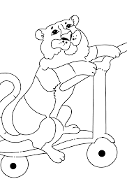 Select from 20946 printable crafts of cartoons, nature, animals, bible and many more. Coloring Page A Tiger On A Scooter Print Fo Free
