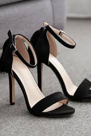 Black Ankle Strap High Heel Sandals Black Tassel Decor Open Toe Ankle Strap High Heel Sandals Sandals Heels Ankle Strap High Heels Heels