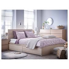 Malm Bettgestell Hoch Mit 4 Schubladen Eichenfurnier Weiss Lasiert Ikea Deutschland Malm Bed Frame High Bed Frame Bed Frame With Storage
