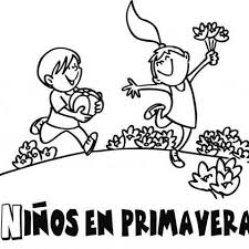 Primavera dibujo imágenes y fotos de stock. Dibujos Para Colorear De Ninos Jugando En Primavera
