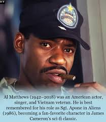 Al Matthews was born in Brooklyn, New York, in 1942 and lived a  multifaceted life as a soldier, singer, and actor. Before his acting  career, he served in the U.S. Marine Corps
