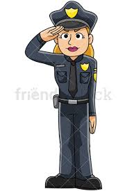 Female Police Officer Saluting Vector Cartoon Clipart Friendlystock Police Women Female Police Officers Police Officer