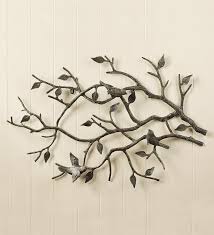 Indoor Outdoor Cast Iron Bird Branch Wall Art Metal Wall Art Three Little Birds And Graceful Lea Metal Tree Wall Art Tree Branch Wall Art Tree Wall Art Diy