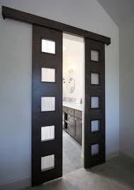 Bathroom doors are often overlooked when, in fact, they actually play a very important role in the room's interior design and the ambiance created inside. Bathroom Entry Doors With Frosted Glass For Beauty And Durability Custom Barn Doors Inside Barn Doors Doors Interior