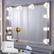 £10.00 voucher applied at checkout. Buy Chende Led Vanity Mirror Lights 11 53ft Hollywood Make Up Light For Vanity Stick On 10 Large Daylight Dimmable Bulbs With Ac Adapter For Makeup Vanity Table Bathroom Mirror Mirror Not