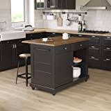 Plenty of island and rack storage ‒ and the butcher block gives you a robust workspace. Amazon Com Ikea Vadholma Rack For Kitchen Island Black 804 023 81 Kitchen Dining