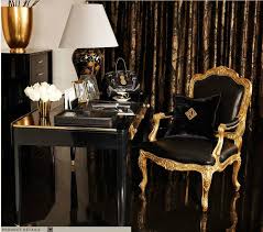 Black And Gold Art Deco Interior Ralph Lauren Home One Fifth Collection Black And Gold Art Deco Feminine Cat New York City Shiny Glamorous Style Elegant Living Room House Styles Gold Interior