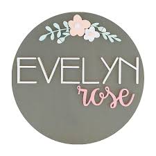 Polymath Mom Light Pink White Floral Arch Name Round Wood Wall Art Bed Bath Beyond In 2020 Pink And Gray Nursery Baby Wall Decor Round Wood Sign
