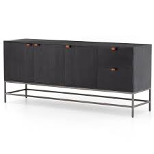 Fulton Trey Black Industrial Modular Buffet Sideboard 72 Modern Buffets And Sideboards Black Sideboard Modern Buffet