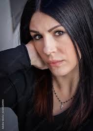 Primo piano di una bella mora Stock Photo