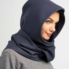 Organic Cotton Hood Unisex, Brick Red Mauve Cowl Scarf, Cowl Shrug Men,  Festival Gypsy Rave, Convertible Scarf, Hooded Scarf, Dune Cosplay