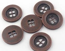 Metal Buttons 10pcs 3/4"(18mm)4 Holes Ancient copper Flat Metal Button Wrap  Clasps Coat Sweater Clothing Leather (lb42)
