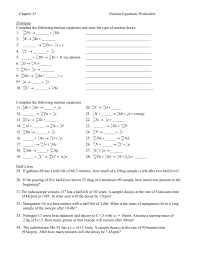 How much of a 100. Nuclear Equations Worksheet
