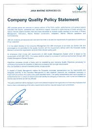 The adoption of a quality management system is a strategic decision for an organization that. Quality Jana Marine Co