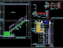 Wooden Floating Staircase Design Detail With Glass Railing Dwg Drawing Staircase Design Floating Staircase Staircase Drawing
