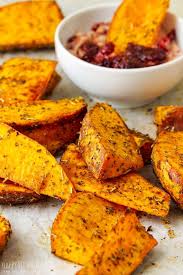 Oven Roasted Sweet Potato Wedges Happy Foods Tube Recipe Oven Roasted Sweet Potatoes Sweet Potato Recipes Healthy Sweet Potato Oven