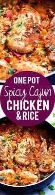 One Pot Spicy Cajun Chicken Rice Spicy Recipes Recipes Chicken Recipes
