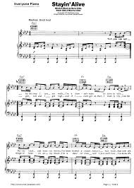 Stayin Alive Bee Gees Stave Preview 1 Bee Gees Piano Sheet Music Free Gees