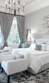 A combination of modern & farmhouse master bedroom ideas simple color accent wall to create luxury romantic purple blue grey on large layout. Modern Bedrooms Black To White Shading With A Red Touch Gray Master Bedroom White Bedroom Decor Bedroom Interior