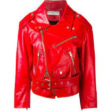 Balenciaga Biker Jacket 2 455 Liked On Polyvore Featuring Outerwear Jackets Red Motorcycle Jacket Womens Biker Jacket Red Jacket Leather Leather Jacket