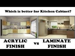 Cabinet grade plywood plywood is a glued and laminated wood that is engineered and overlaid with hardwood veneer and is normally less than 1/16 inch. Acrylic Finish Vs Laminate Finish Which Is Better For Kitchen Cabinet Youtube