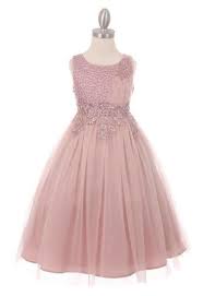 Dusty Rose Flower Girl Dress Tulle Sequins Pearl Wedding Party Easter Graduation Flower Girl Dresses Tulle Flower Girl Dresses Wedding Dresses For Girls