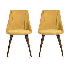 The legacy dining chair has a contemporary look with a mustard upholstered seat and backrest with dark beachwood frame this solid chair is perfect for the country feel and look. Yellow Dining Chairs Kitchen Dining Room Furniture The Home Depot